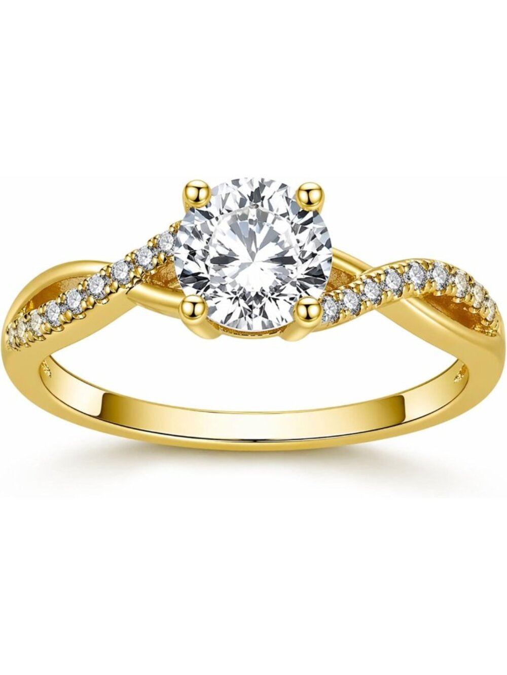 Elegant Sterling Silver Twist Engagement Ring for Women - Unique Design, Perfect
